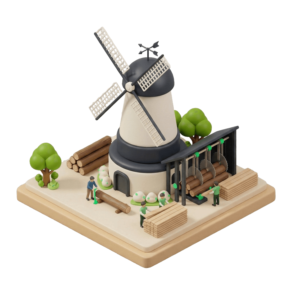 Zaagmolen — nieuwe technologie